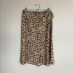 Satin leopard skirt